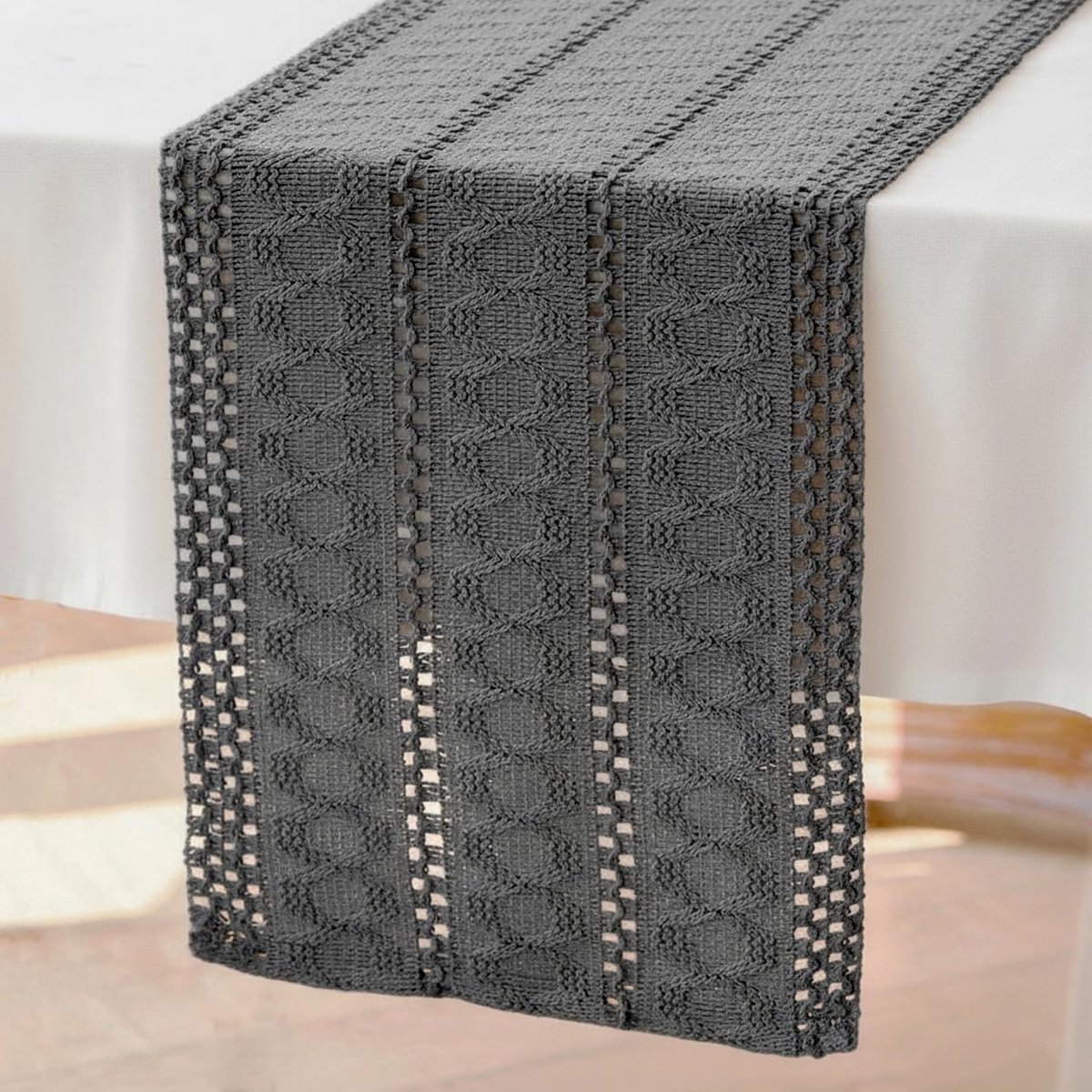 tafelloper modern katoen linnen 30 x 183 cm elegant rustiek grijs tafelloper boho vintage wasbaar boho chic tafeldecoratie bruiloft keuken