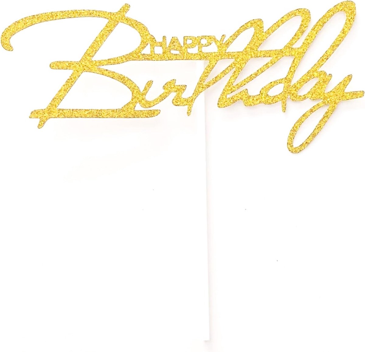 1 Count Glitter Cake Decorating Toppers - Happy Birthday Gold P003