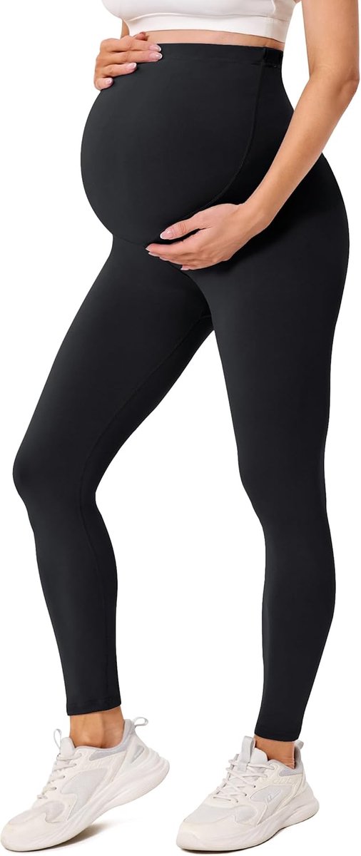 Creamlush Zwangerschapslegging voor dames, met verstelbare buiksteun, zacht, hoge taille, ondoorzichtig, zwangerschapsbroek, comfortabel, voor yoga, vrije tijd