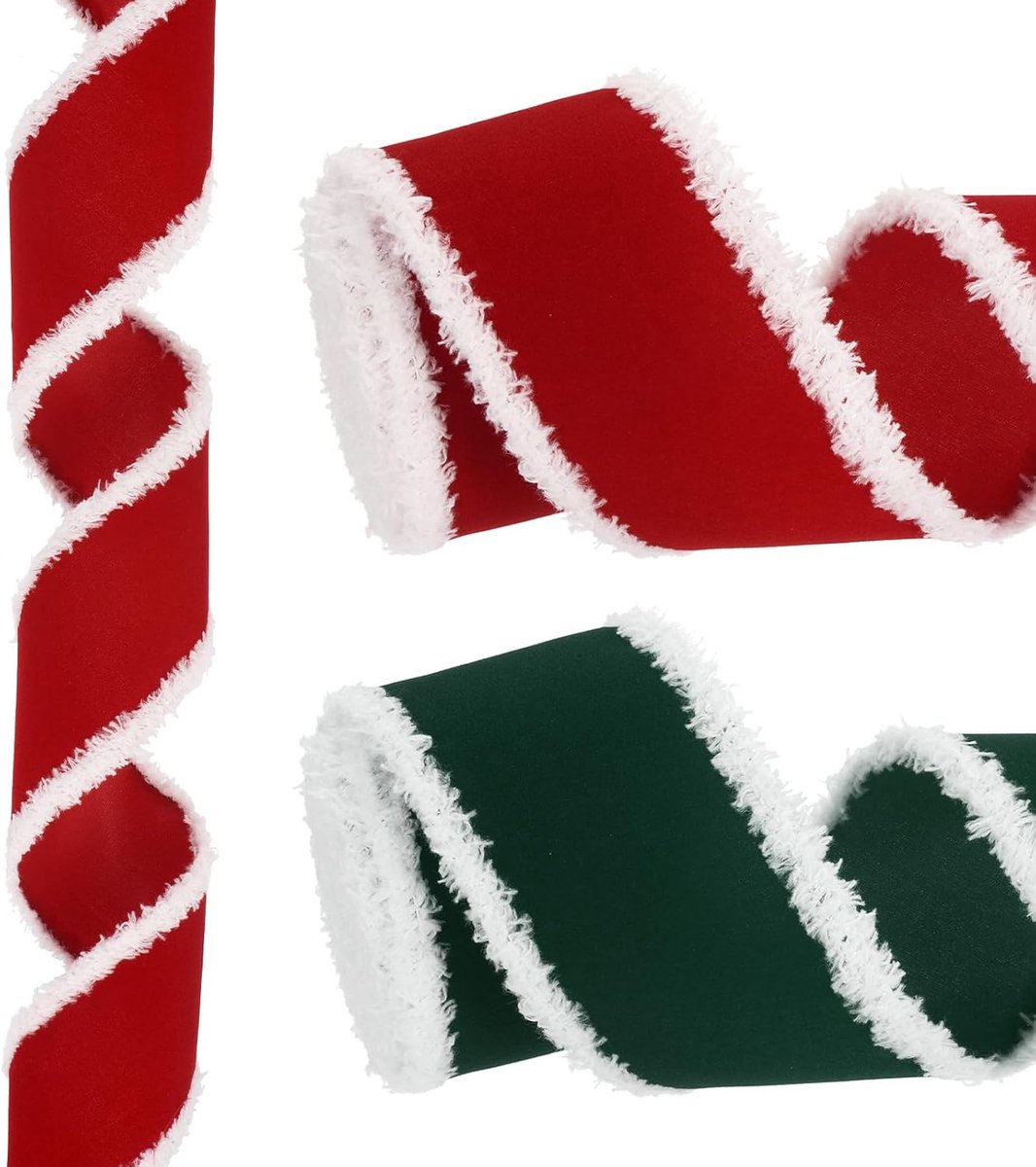 Kerstlint van 6,3 cm x 6,3 cm, fluwelen linten voor geschenkverpakkingslint voor knutselen, verjaardag, bruiloft, festival, vakantiedecoratie, rood/groen