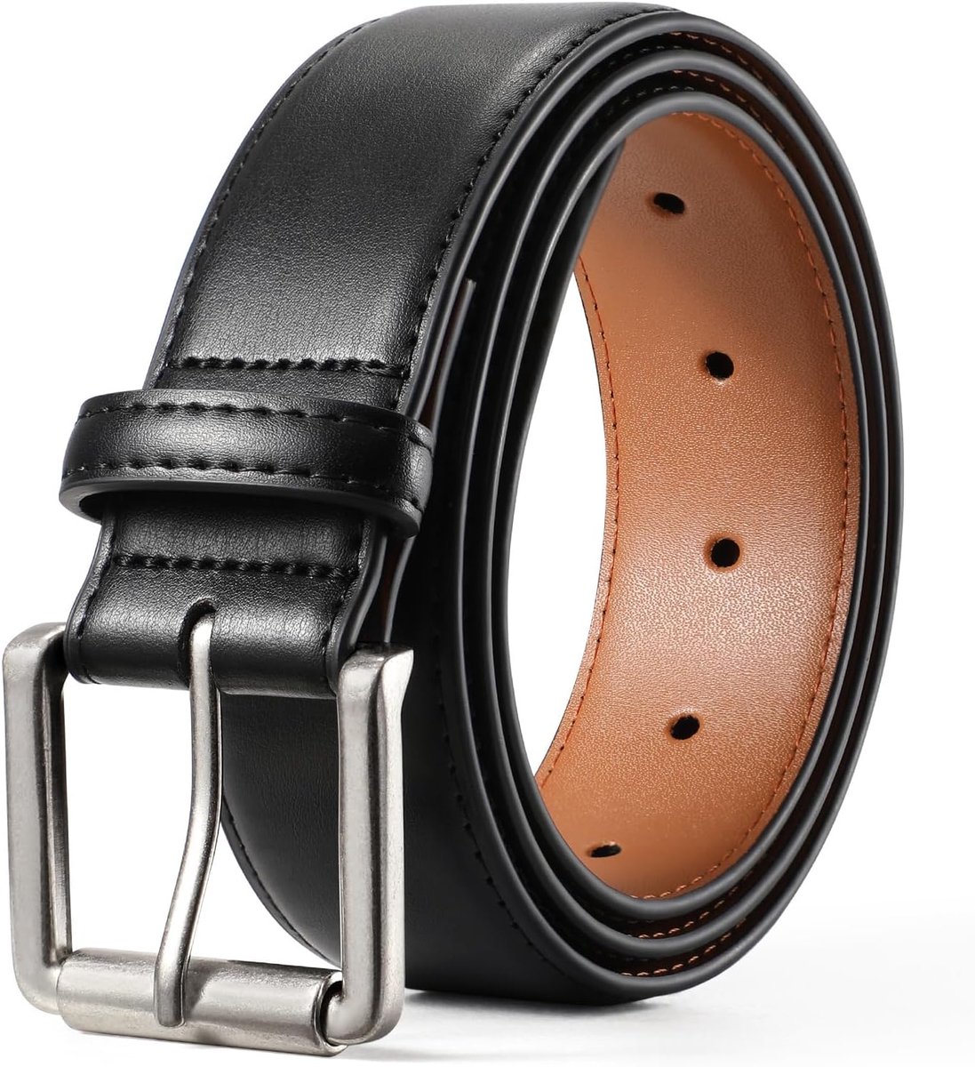 Leren riem voor heren, gesplitst leer, 40 mm breed, herenriem, herenriem voor werkbroek, jeans, geschenken, zwart of bruin