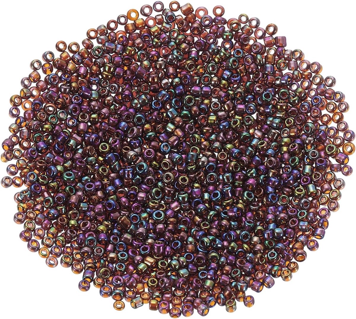 Kralen om te rijgen, 1,5 mm, mini-kralen, kerstset voor het zelf maken van armbanden, glazen bugle-kralen voor doe-het-zelf kerstcadeaus, sieraden, koffie