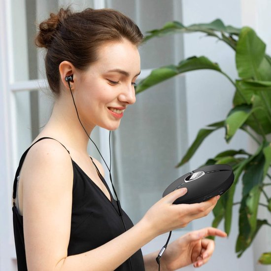 Lìon® CD Speler Draagbare - MP3 - CD Speler - Draagbare Bluetooth CD Speler - Zwart - 14cm x 14cm x 3cm van lion — afbeelding 3