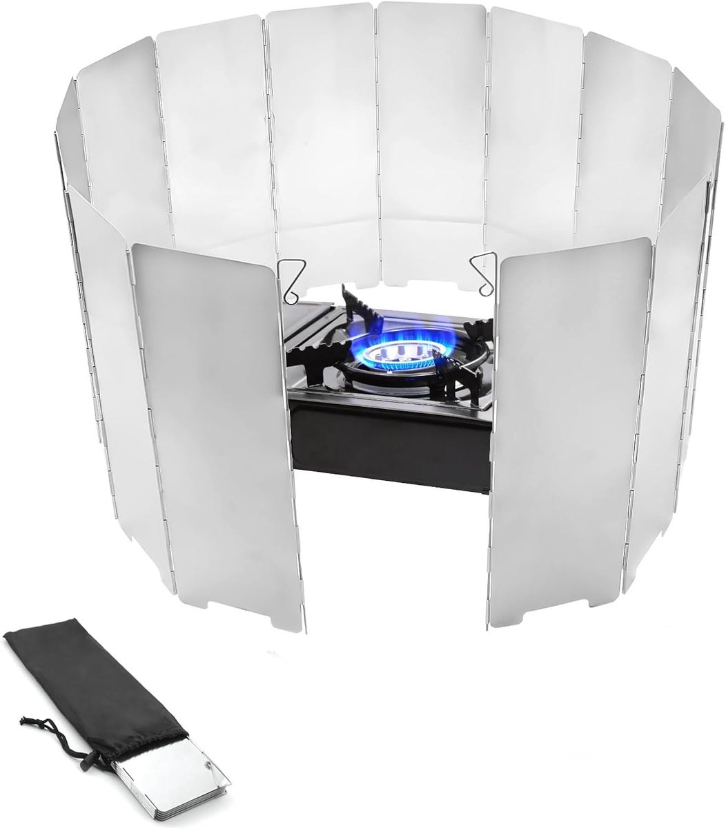 Kachel Voorruit 14 Platen, Lichtgewicht Opvouwbare Aluminium Windscherm voor BBQ Picknick Wandelen Outdoor Camping Gadgets
