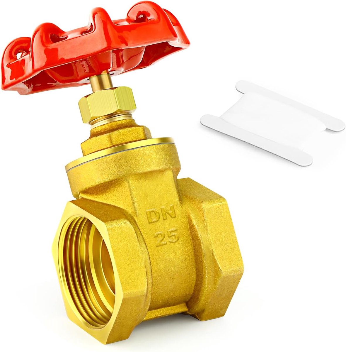 1 Stuks 1 Inch Messing industriële Afsluiter, Zware Roterende Sluisafsluiter met Vrouwelijke x Vrouwelijke Schroefdraad, Met Wielhandvat, Voor Water, Olie, Gas