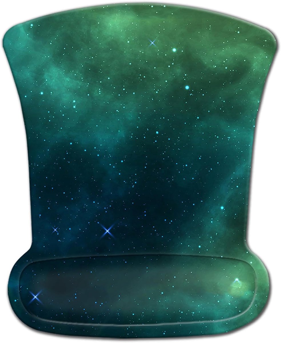 Gel muismat ergonomische muismat met gelkussen muismat met handsteun Galaxie | Muismat met gelkussen, handsteun, comfortabele ondersteuning voor de pols, antislip basis voor kantoor en gaming