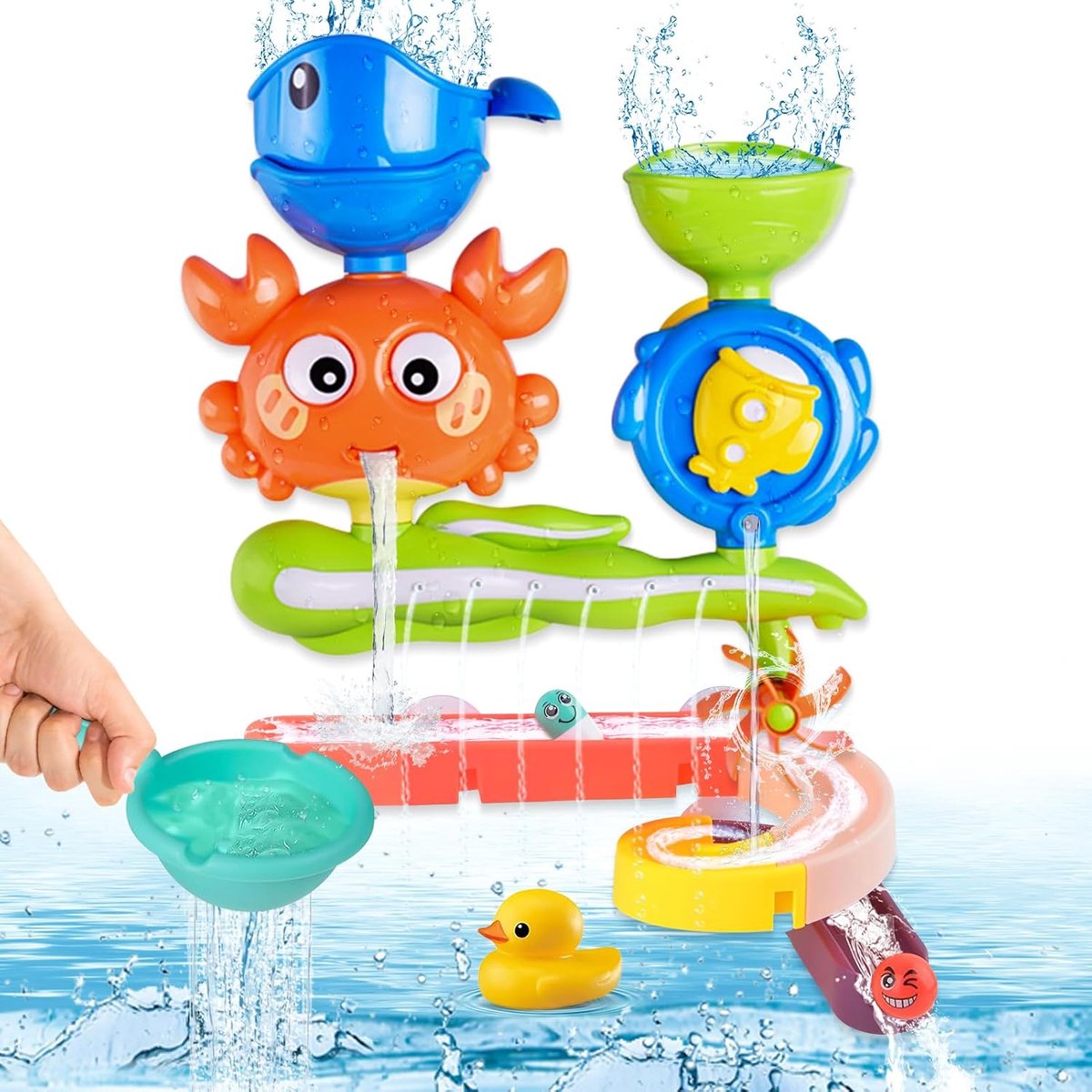 Badspeelgoed voor baby's van 1 jaar, badspeelgoed voor baby's van 1 tot 3 jaar, badspeelgoed met waterlepel, babybadspeelgoed, badspeelgoed voor kinderen, badspeelgoed voor baby's, cadeau (C)