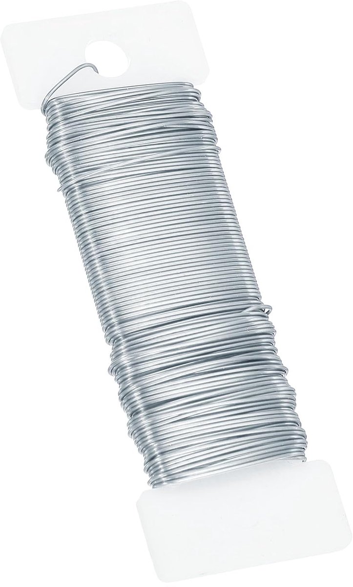 Draad, flexibele peddeldraad, 10 m, bloemisten, krans, draad voor knutselen, bloemstuk, zilver