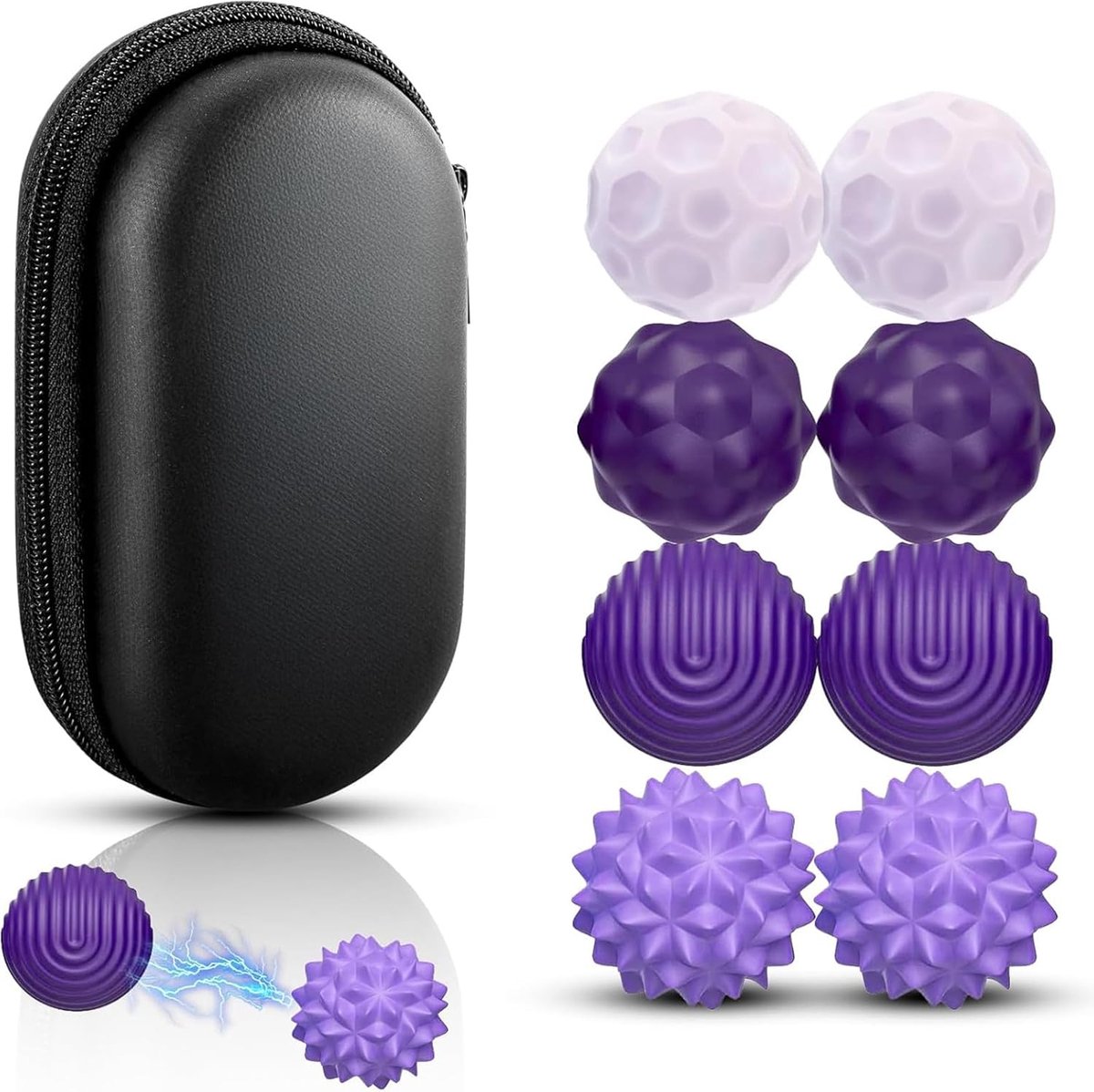 8 stuks magnetische ballen fidget toys volwassenen, magnetische ballen, sensorisch speelgoed, stressballen met siliconen hoes, autisme, antistress speelgoed (paars)