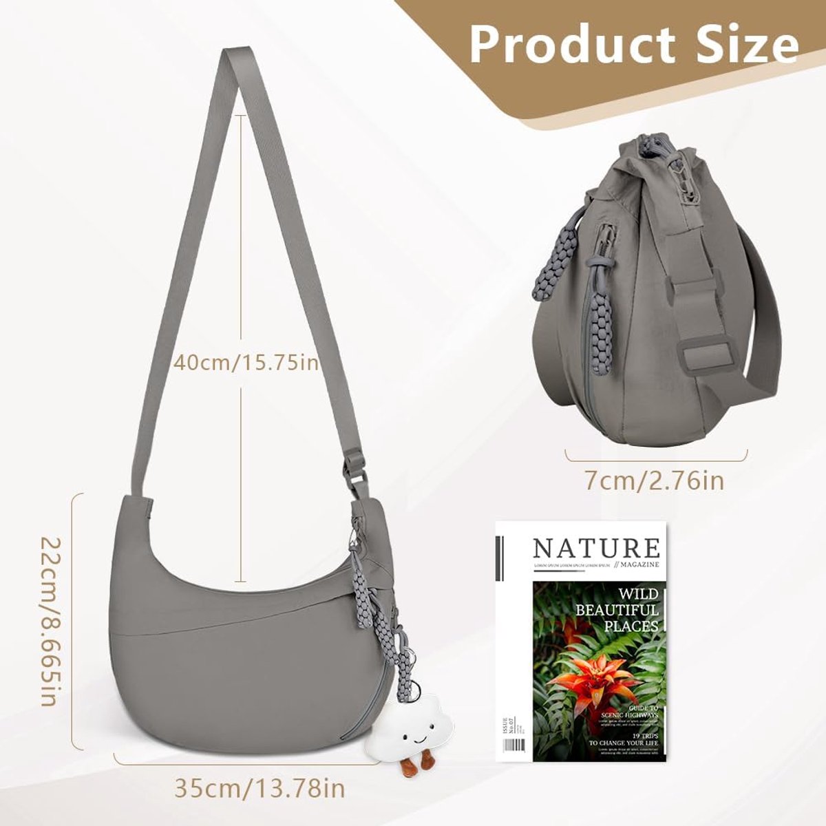 Crossbody Bag dames schoudertas, halve maan crossbody tas, corduroy tas, casual schoudertas, hobo halve maan tas met verstelbare schouderriem, buiktas dames voor werk, reizen, dagelijks gebruik