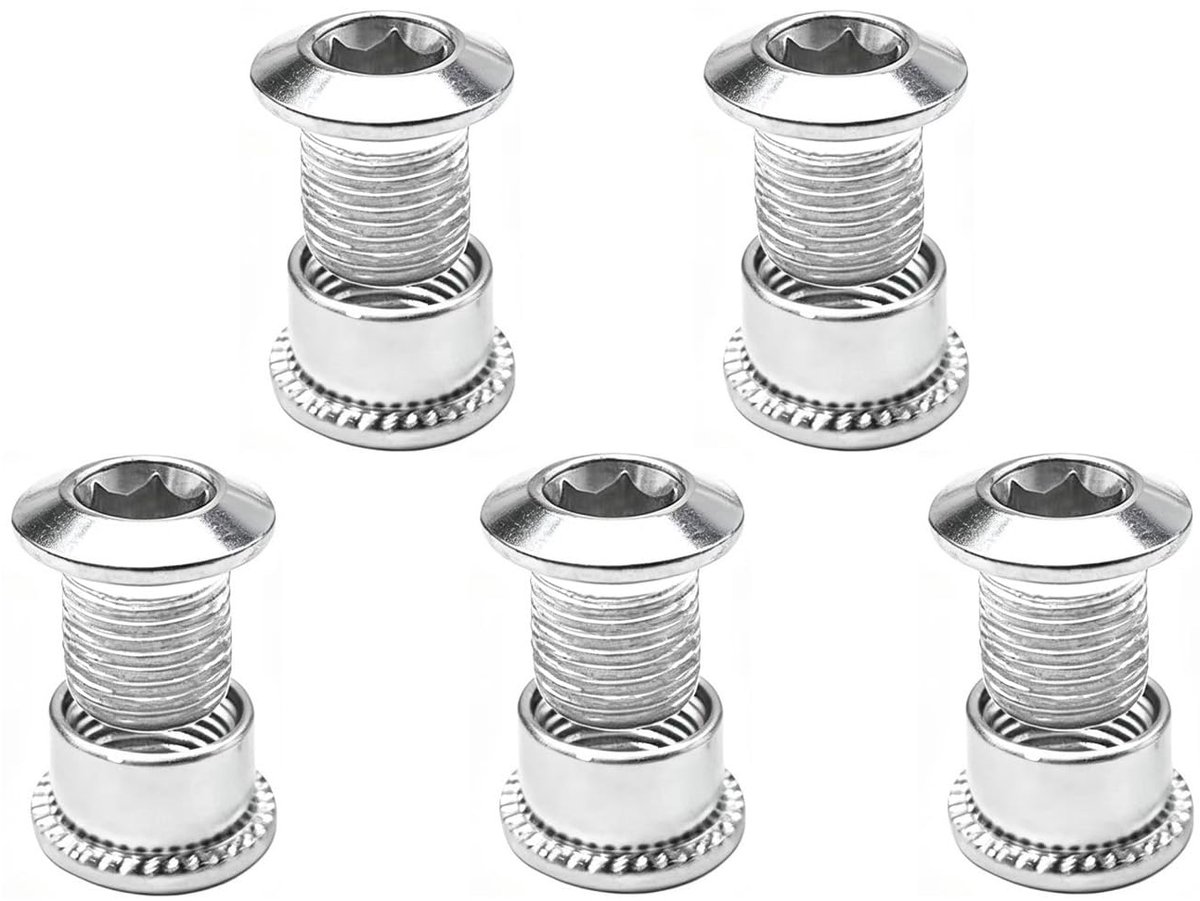Schroeven, gelegeerd staal, M8, fietskettingwiel, bouten, moeren (zilver)