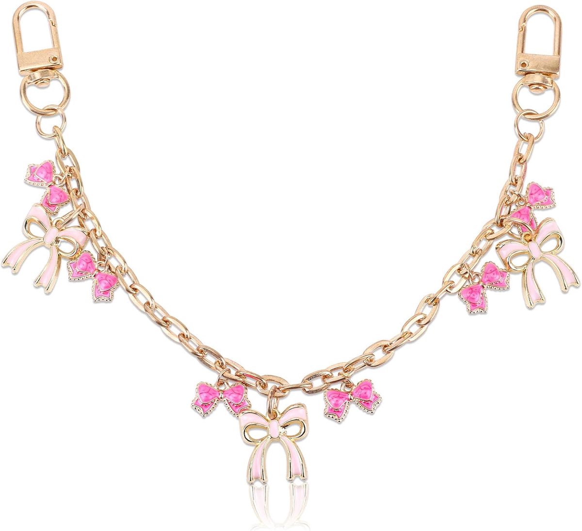 Tassencharmes voor Handtassen, Gouden Strikvormige Hangertjes Schattige Trendy Portemonneecharmes Decoratieve Accessoires voor Dameshandtassen Crossbody Tassen & Korte Handvatvervangingen