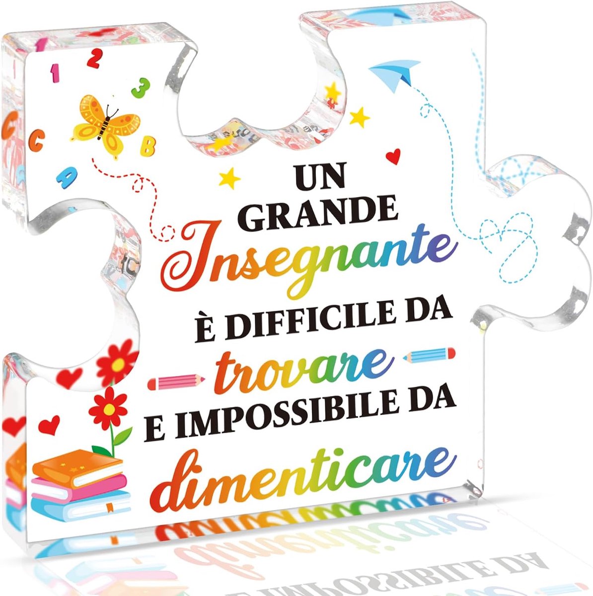 Cadeau leraar eind van het jaar, cadeau van acryl puzzel, cadeau leraar vrouw, gedachten voor leraar kleuterschool
