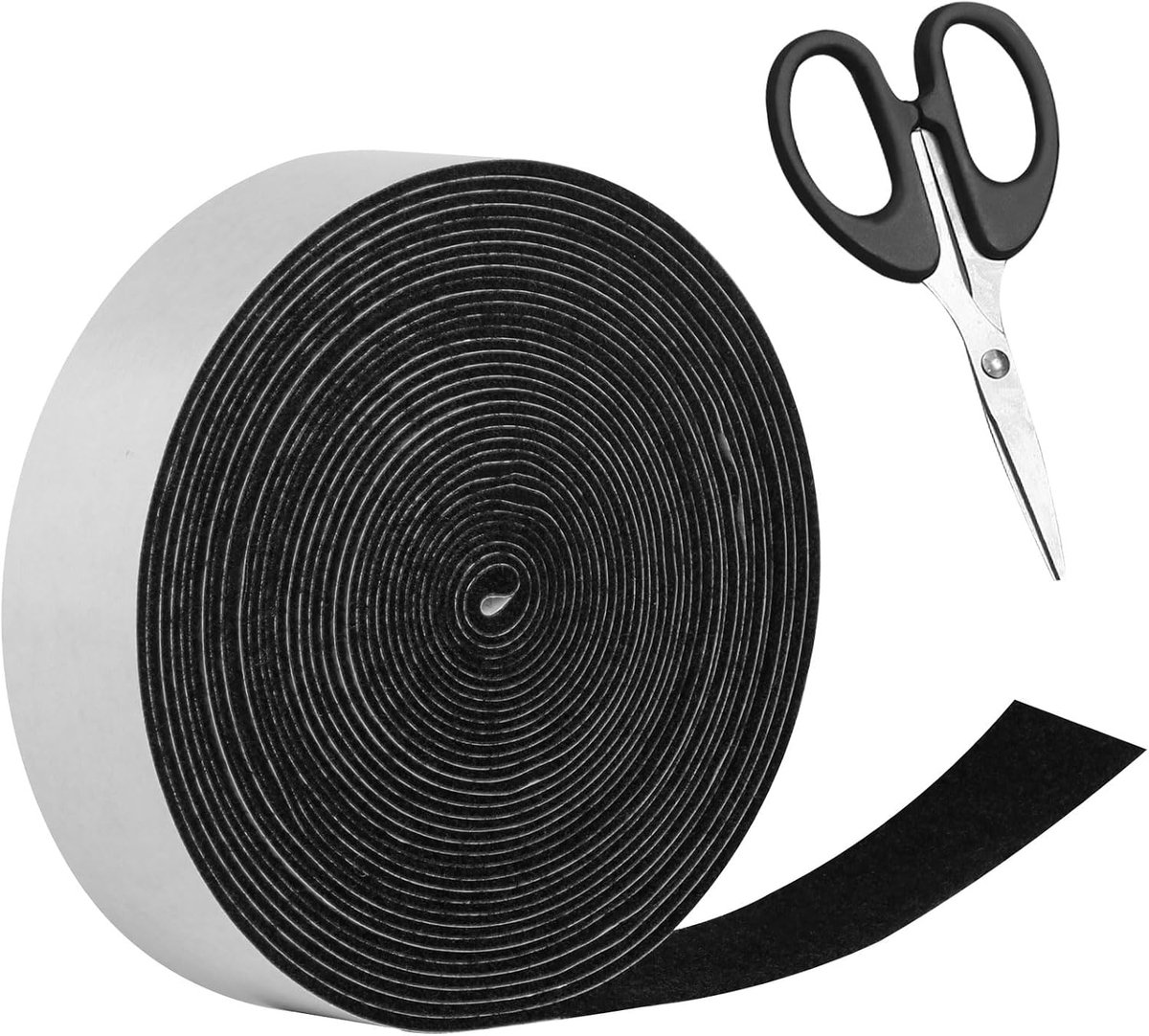 zelfklevende vilttape, 4 cm x 8 m viltstrook, zelfklevend vilt | per meter verkocht, voor het beschermen van meubels, houten vloeren, stoelen en doe-het-zelfprojecten (Zwart)