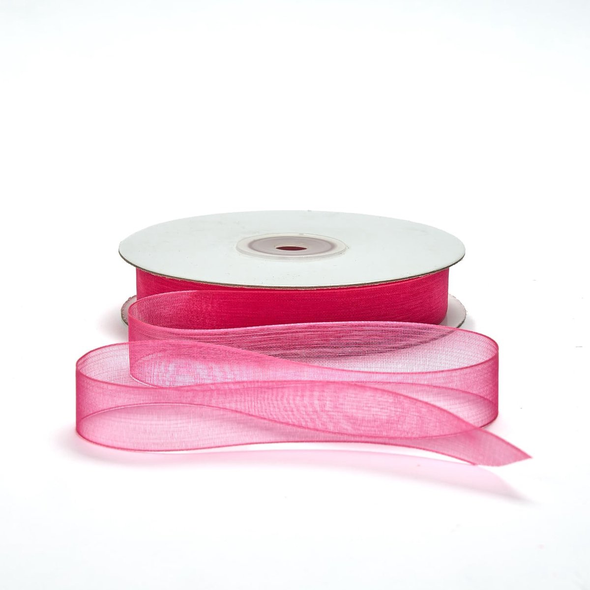 Organza lint 16 mm x 50 m, transparant, voor gastgeschenken, feesten, knutselen, bruiloft, verjaardag, handwerk, Kerstmis, decoratie (fuchsia)