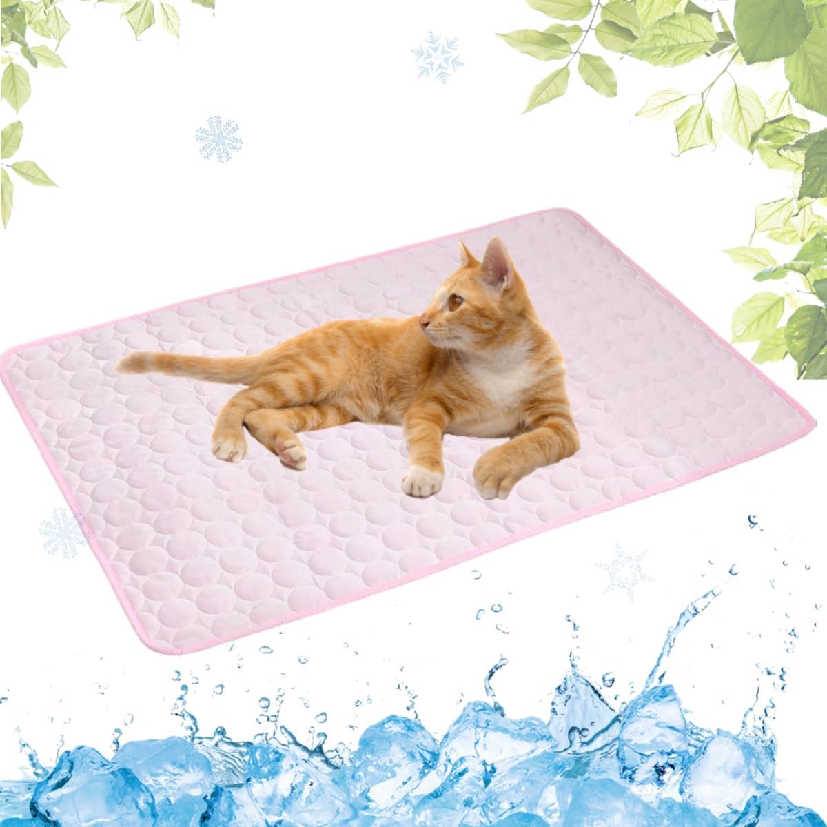 Koelmat voor Hond, Zelfkoel Hondenmat, Kat Koelmat, Niet-toxisch Huisdier Zelfkoelende Pad, Wasbaar Hondenkoelmat voor Honden en Katten in Hete Zomer Ontspannen(Roze,30x40cm)