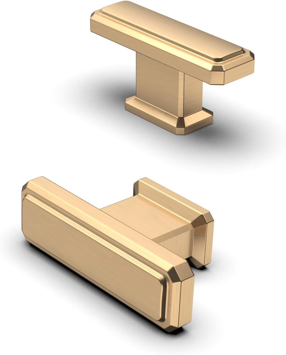 10 stuks meubelknoppen champagne brons, T-kastgrepen, vintage keukengrepen, zinklegering ladeknop, commode deurgrepen, knoppen voor kasten, kledingkast