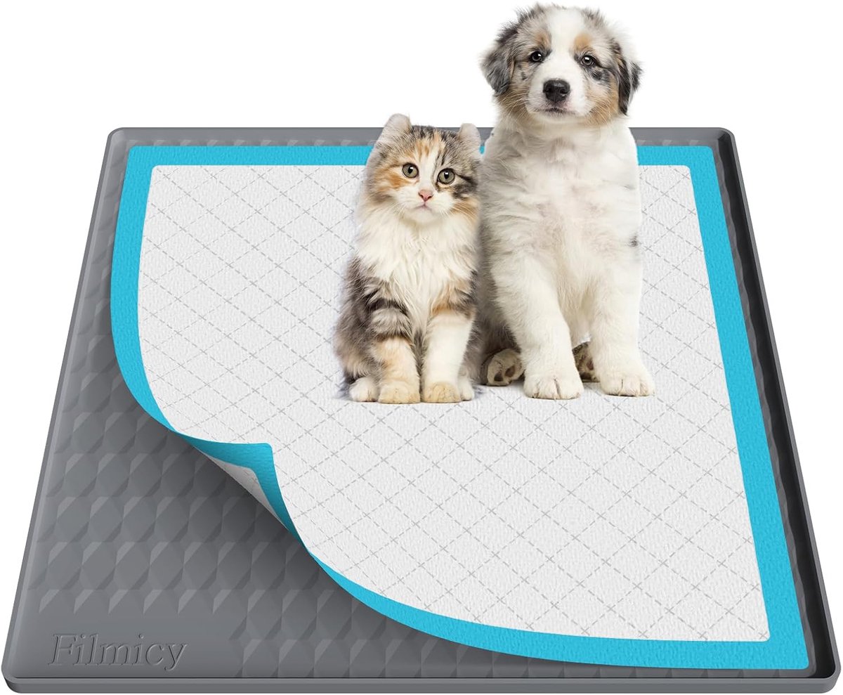 Hondentoilet houder 60 x 60 cm - siliconen - lekvrij met hoge rand - ideaal voor training - m-winkel