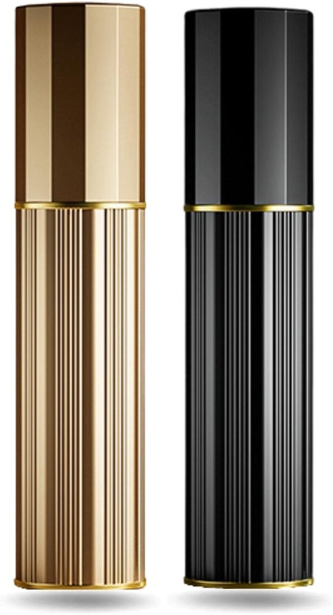 Verstuiver, Hervulbare Lege Parfum Spray, Draagbare Parfum Dispenser,Mini Parfum Flessen Leeg voor Reizen 5ml (Zwart & Goud)