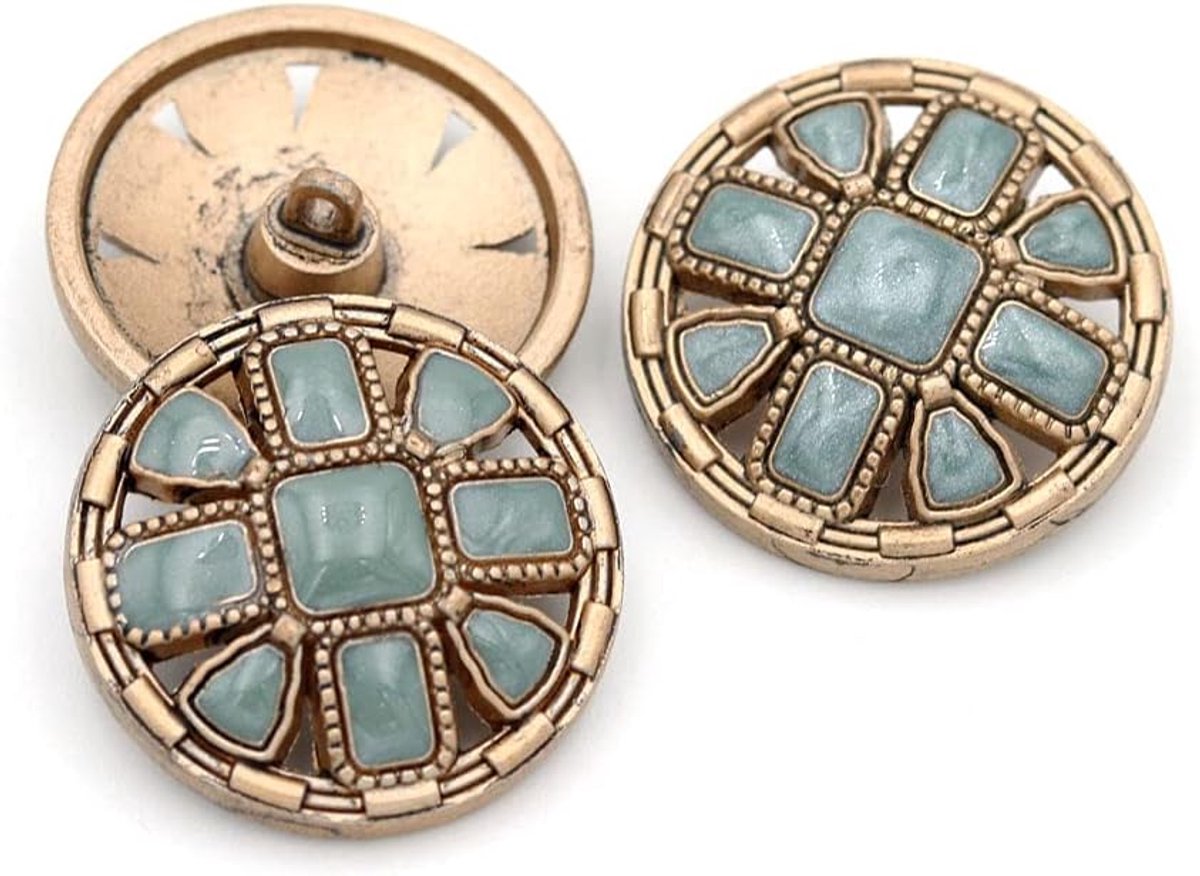 5 stuks metalen knoop gekleurde knoop voor op kleding decoratieve knopen