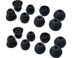 oordopjes Tips voor Beats Flex, Beats X vervangende oordopjes | 6 paar L/M/S standaard tips+2 paar dubbele flens rubber urBeats3 Beats Flex oordopjes, zwart