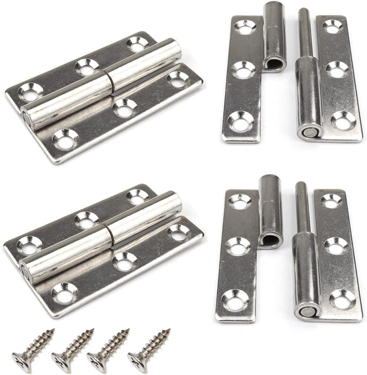 Off Deur Scharnieren, Heavy Duty Venster Afneembare Scharnier 304 Rvs voor Interne Externe Deuren (2.5inch-4pcs, Rechtshandig)