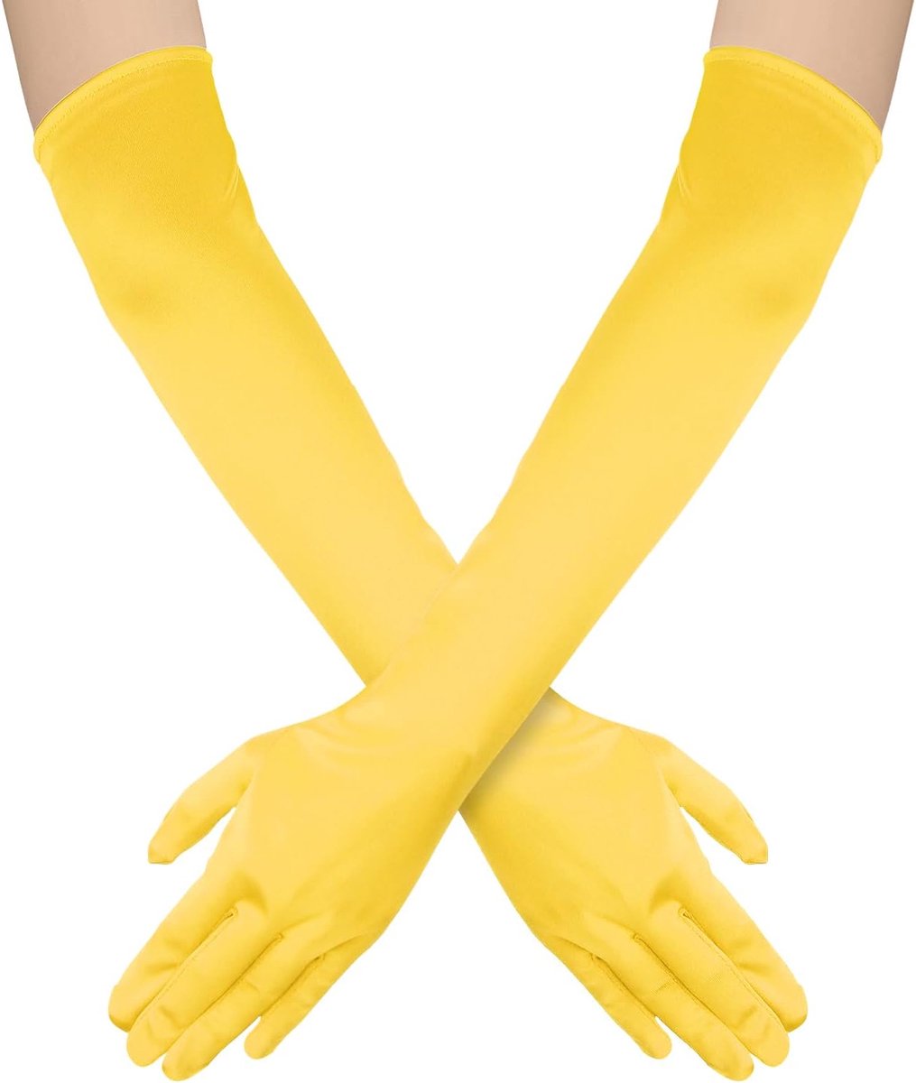Dameshandschoenen, 52cm Lange Elleboog Satijnen Handschoenen Stretchy 1920 Long Opera Gloves Handverzorging hydraterende handschoenen voor Vrouwen Meisjes Avondfeestdans