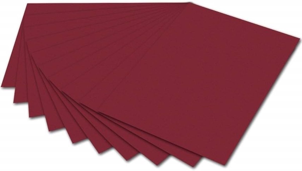 folia 6422 Kleurpapier donkerrood, DIN A4, 130 g/m², 100 vellen, voor het knutselen en creatief vormgeven van kaarten, raamafbeeldingen en voor scrapbooking