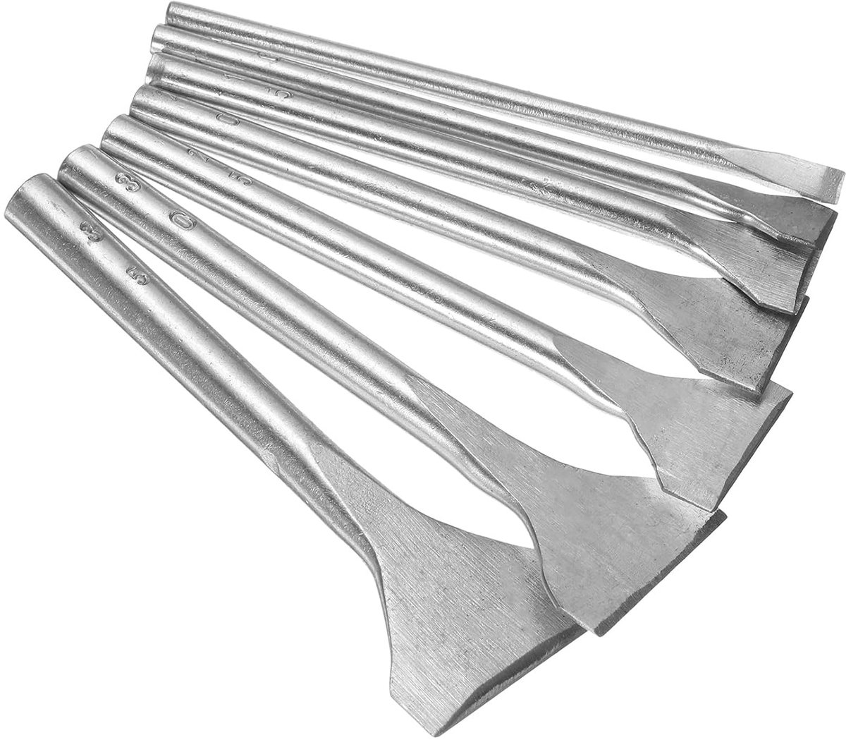 7 stuks gaten voor lederen groeven, 5 mm - 35 mm, ledersnijder, riemsnijder, recht, geribbeld, ijzer voor het maken van riemen, portemonnees en tassen