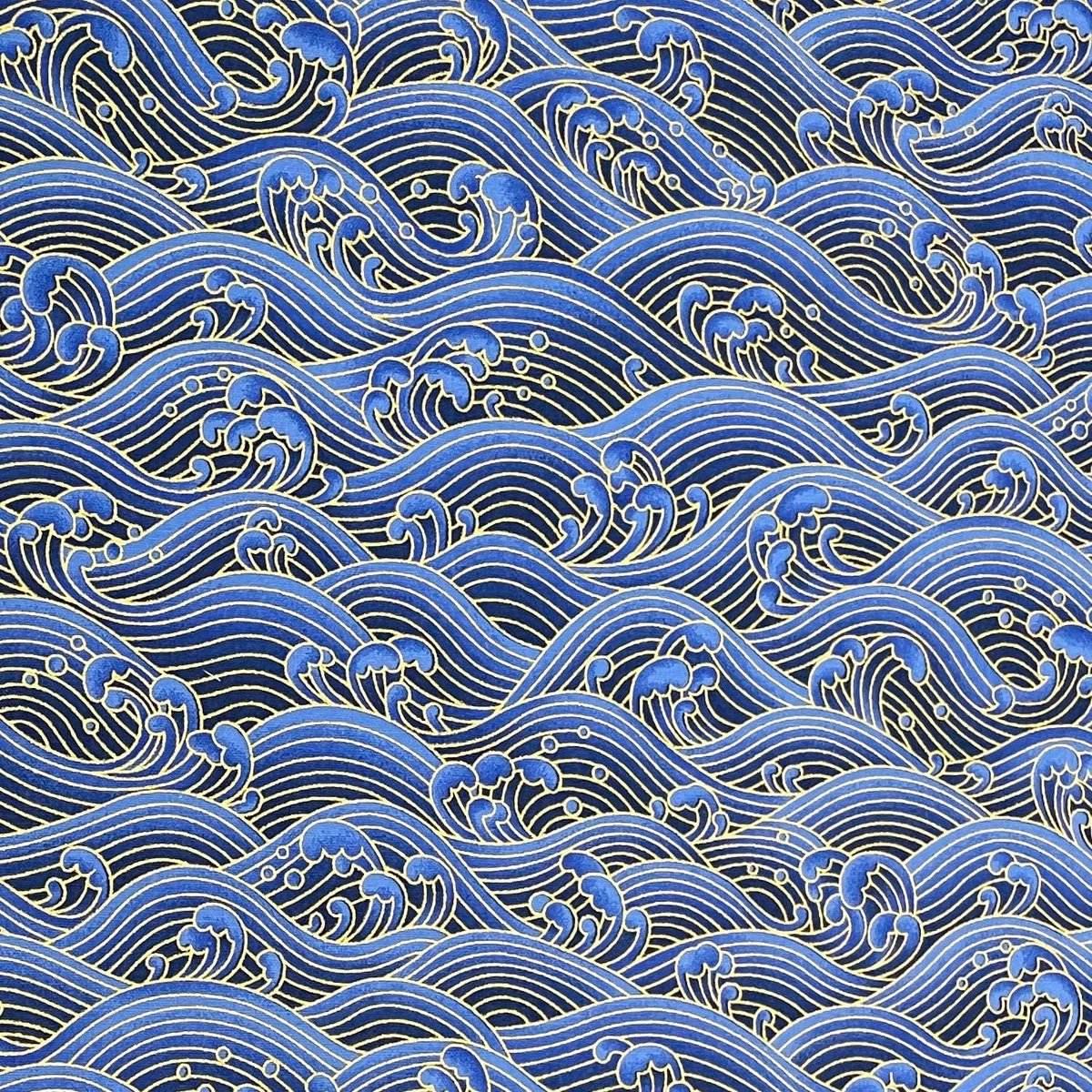 Stof per Meter, 50x145 cm, 100% Katoenen Stoffen, Bronzing Ontwerp Golven Gedrukte Decoratieve Doeken voor Naaien, Quilten, Handwerk, Gordijnen, Upholstery (05- Ontwerp, Blauw)