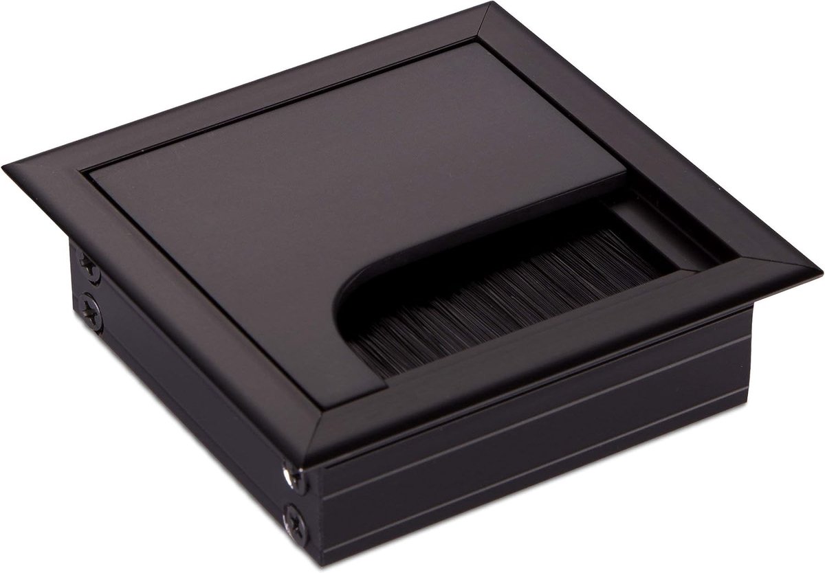 kabelinvoering CAVO vierkant aluminium 80 x 80 mm zwart geanodiseerd Kabelinvoering