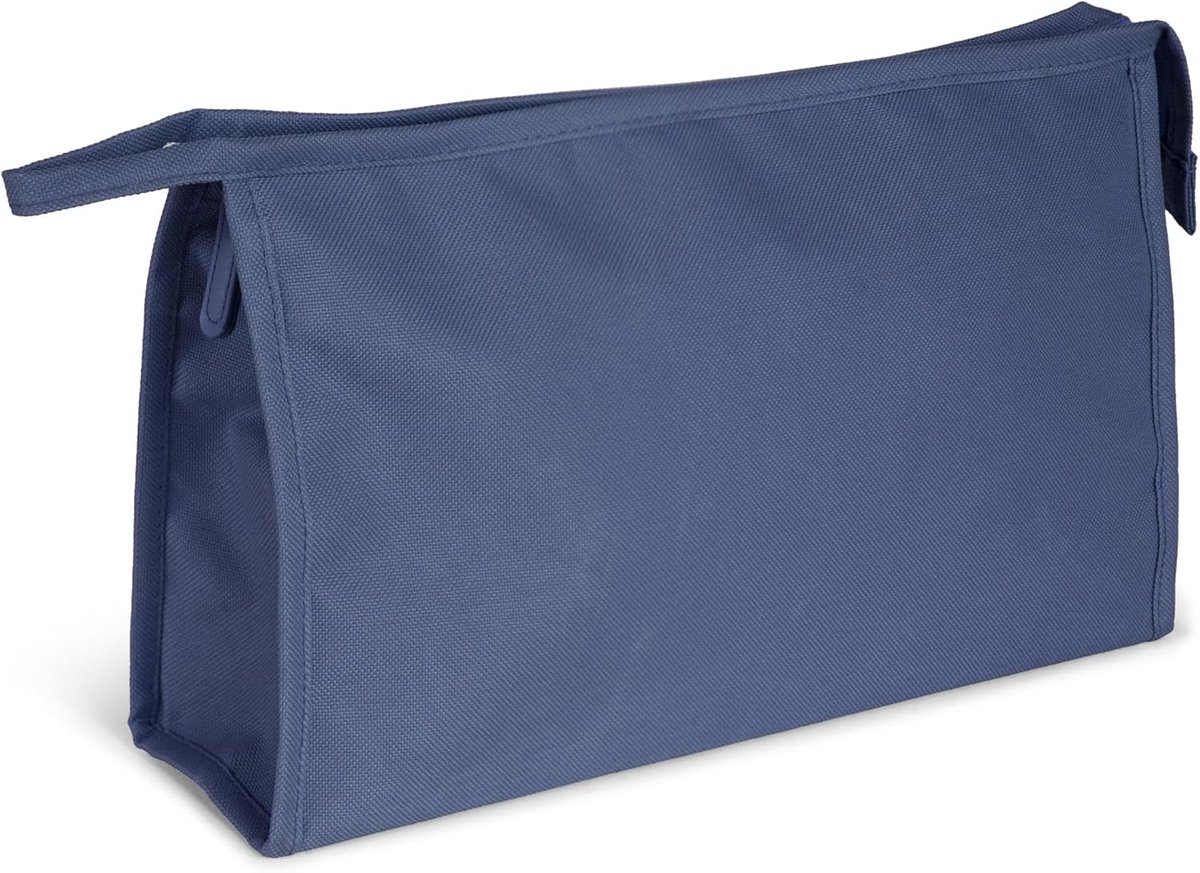 Waterdichte Toilettas – Stoffen Reiscosmetica Etui – Ruime Opbergtas voor Make-up & Verzorgingsproducten - Marineblauw