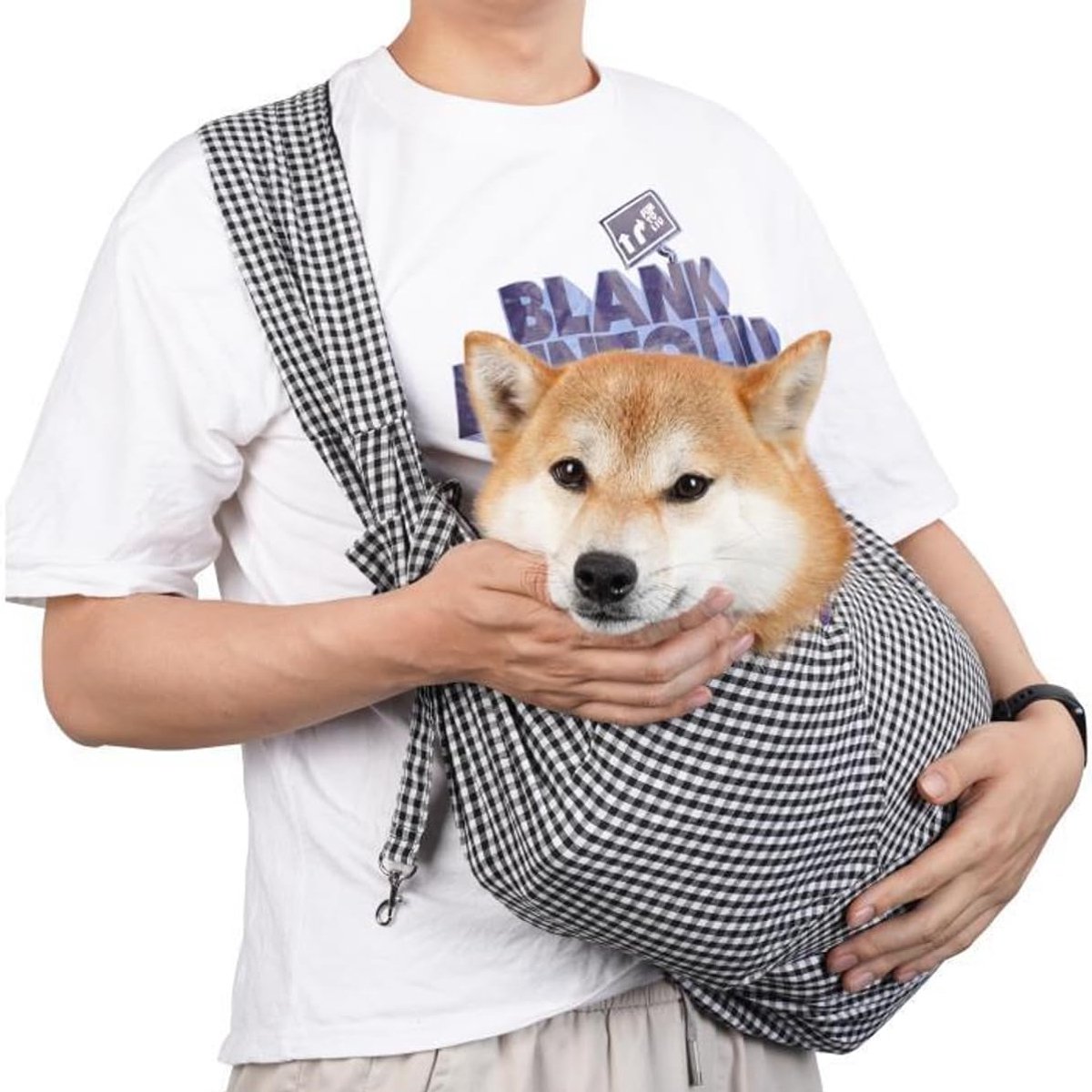 Kleine huisdier, hond, kat, katapult voor 1-7,5 kg, met tas, draagtas voor huisdieren, hond, kat, draagtas voor reizen en wandelingen in de open lucht (wit en zwart)