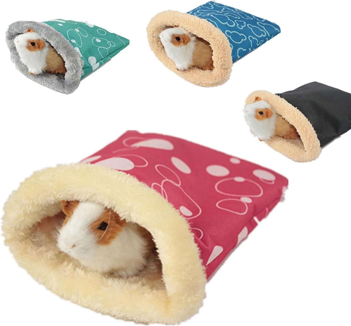 2 stuks egel-knuffelzak voor hamsters, warm nest, huisdiertas, guinea-hangmat voor kooibed, hamsterwarmtas, cavia's, slaapzak, huisdierzak, willekeurige kleur