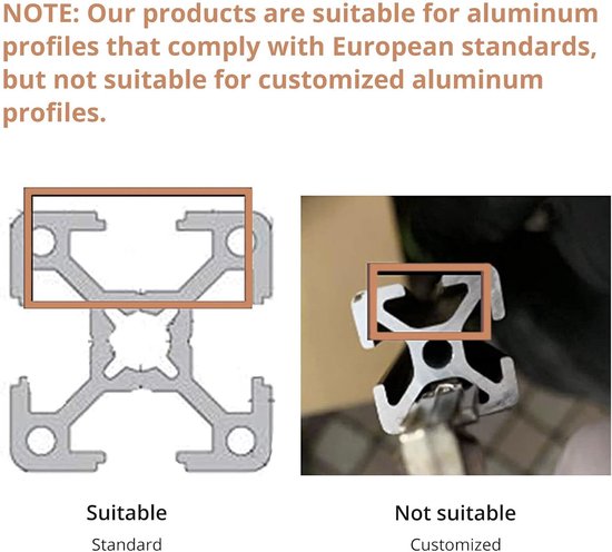 40 x T-sleuf, T-groef binnenhoek, buitenhoek, aluminium profiel, hoekverbinder, L-vorm, binnenhoekverbinder, groef 8 M6, voor 4040 profielverbindingen met schroeven — afbeelding 4
