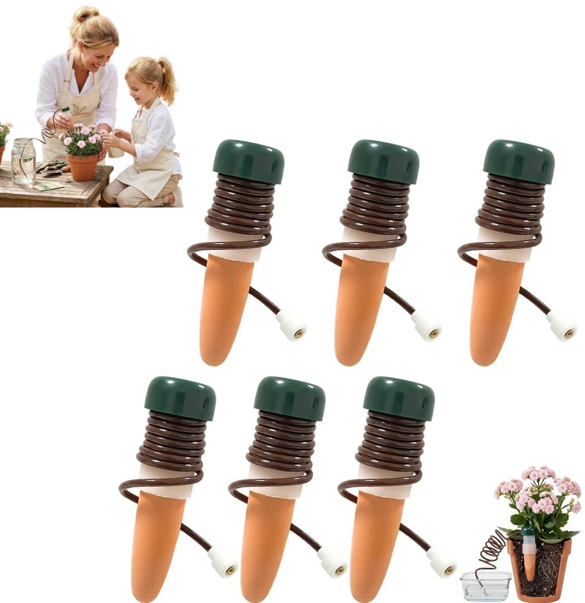 6-delige set automatische bewateringssystemen voor kamerplanten – Zelfbewaterende pinnen – Automatisch bewateringssysteem voor bloemen – Automatisch druppelbewateringssysteem – Onmisbare zelfbewaterende pinnen voor reizen en zakenreizen