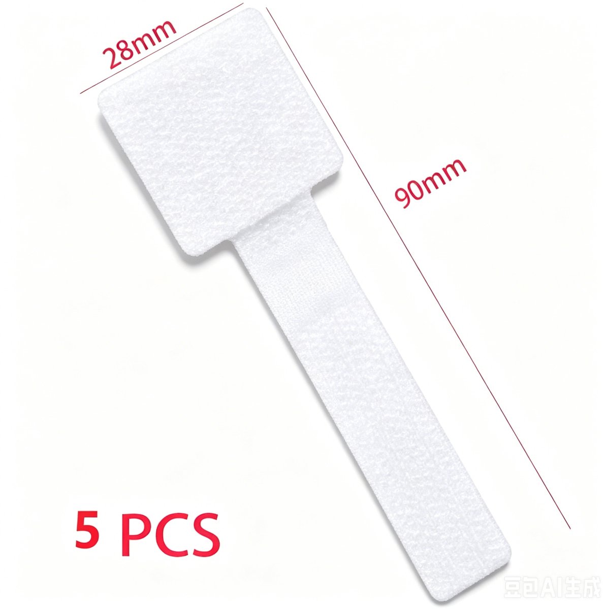 Fyfanie - 5 stuks - Klittenband-Zelfklevende Kabelorganizer Klittenband voor Bureau & Thuis -haak en lus kabelhouder- Kleur: Wit