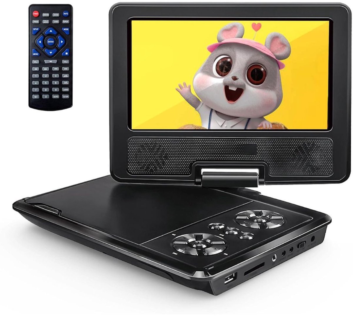 Ploutos® Draagbare DVD Speler - Compacte Mediaspeler - Regiovrij met MP3 Ondersteuning - Zwart -‎5cm x 16cm x 21cm