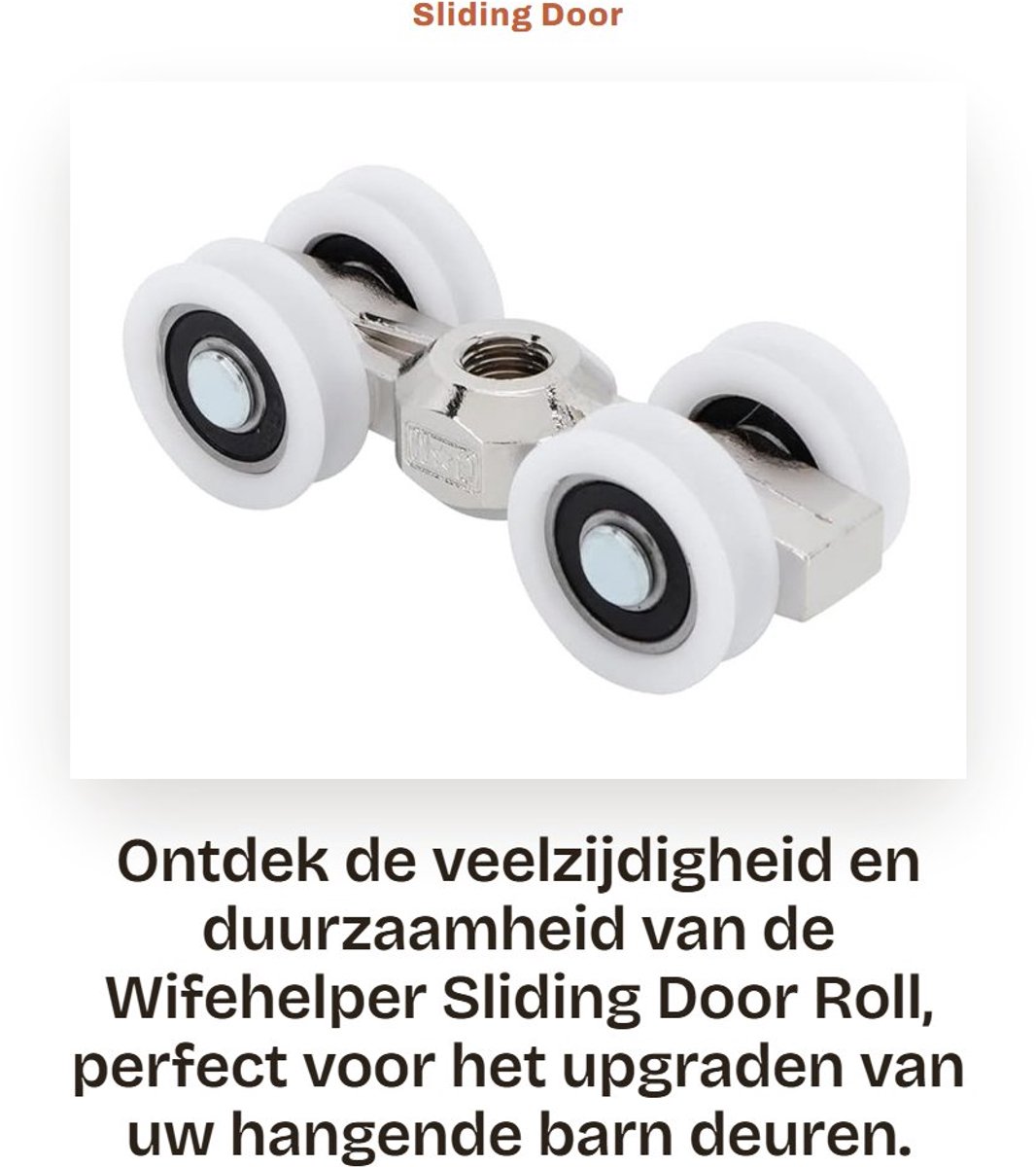 Dailygoods- Schuifdeurrollen 150 kg - Hoogwaardige Staal/POM - Duurzaam - Eenvoudige Installatie - Professionele Productie - Schokbestendig - Deurrad
