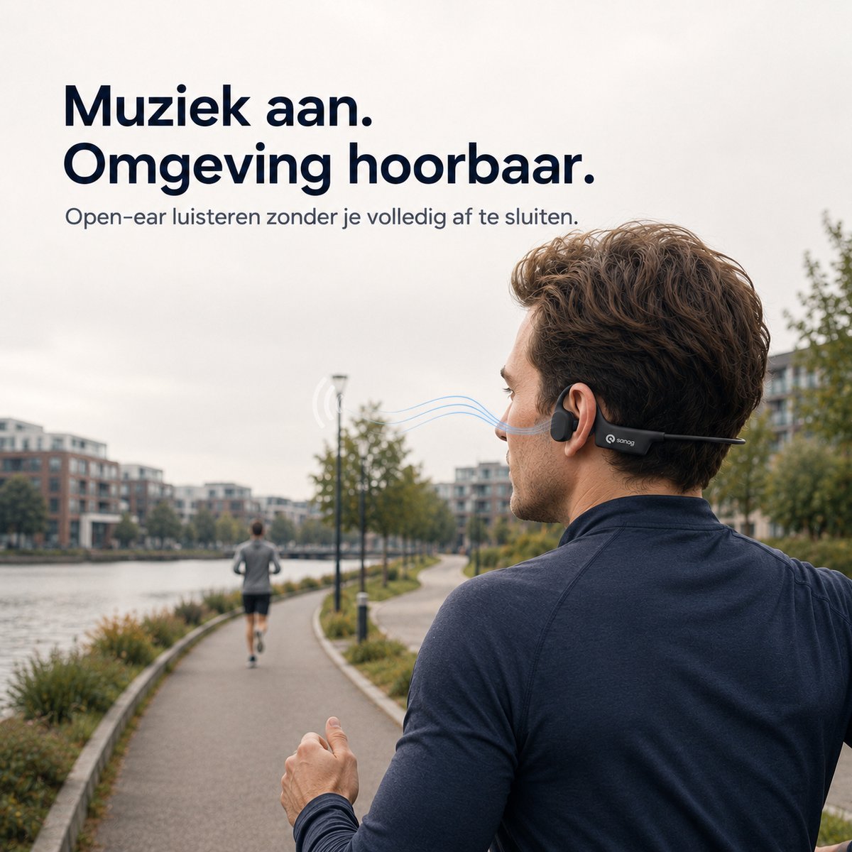 Bone Draadloze Sport Hoofdtelefoon met Microfoon - - afbeelding 2