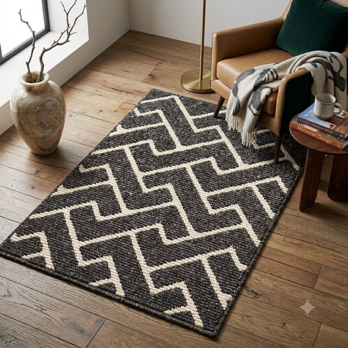 Maison Elara Schoonloopmat Antislip, Waterabsorberend, Machinewasbaar - 60 x 90 cm - Zwart