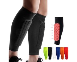 Shin Guards Pads, Honingraat Compressie Mouw Voetbal Scheenbeschermers voor Jongens, Tieners en Volwassenen, Voetbalverdediger Pads met Superieure Impact Absorptie, Lichtgewicht,M