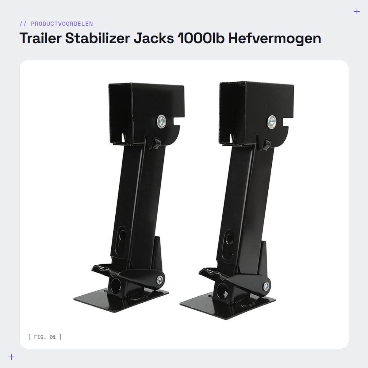 Dailygoods- Stabilizer Jacks 1000lb Hefvermogen - Opvouwbare Ondersteuning - Telescopische Krik - RV/Trailer Stabilisatie - Duurzaam Hoogwaardig IJzer - Aanhangersteunen