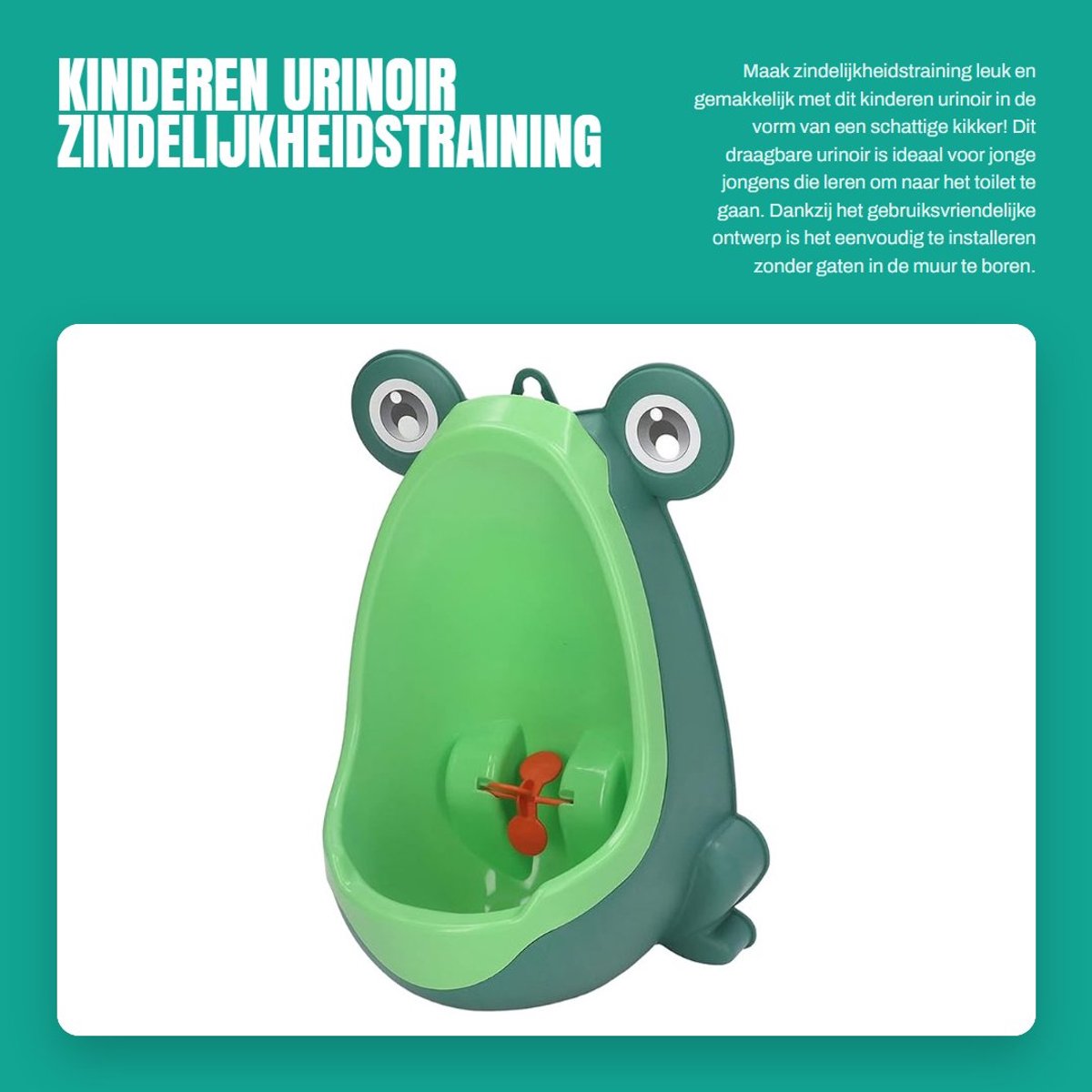Dailygoods- Urinoir Draagbaar - Kinderen Urinoir - Wandmontage - Kunststof - Inclusief Zuignap - Leuk Dierlijk Ontwerp - Kindertoilet