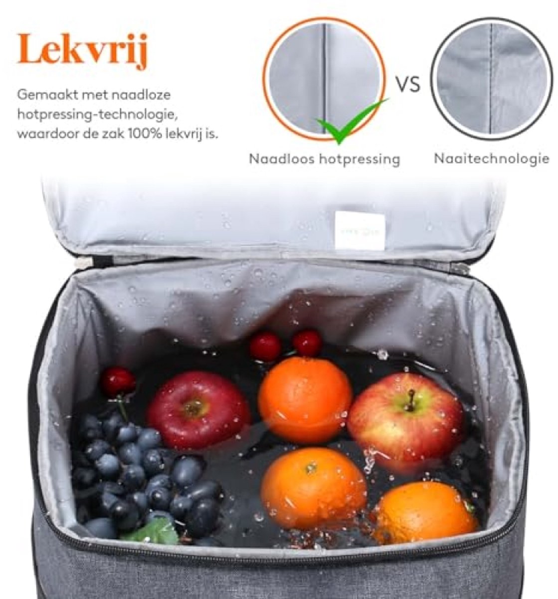 ModernStore Grote Koeltas 20L - Zachte Koelbox voor Boodschappen, Bevroren Voedsel, Reizen, Picknick, Camping - Donkergrijs