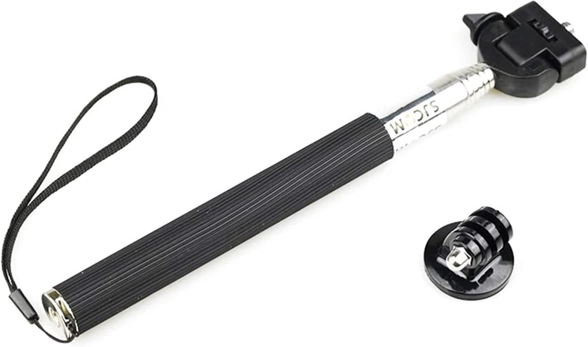 Aluminium Selfie Stok - Uitschuifbare Monopod - Video Opnames Maken - Met Statief Functie - 80 cm - Zwart