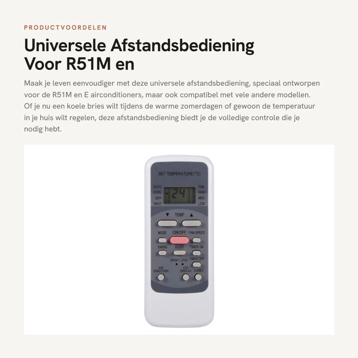 Dailygoods - Universele Afstandsbediening - Voor R51M en E - Volledige Functies - Comfortabel in Gebruik - Geschikt voor Diverse Modellen - Ideaal voo...