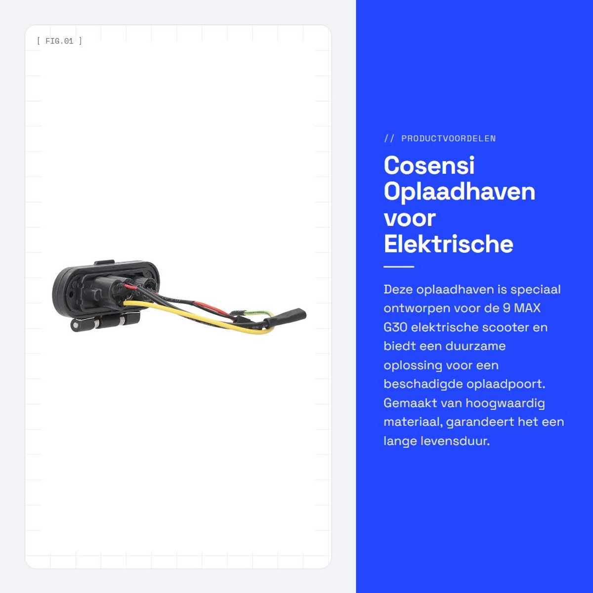 Dailygoods - Oplaadhaven voor Elektrische Scooter, Vervangende Stofdichte Plug