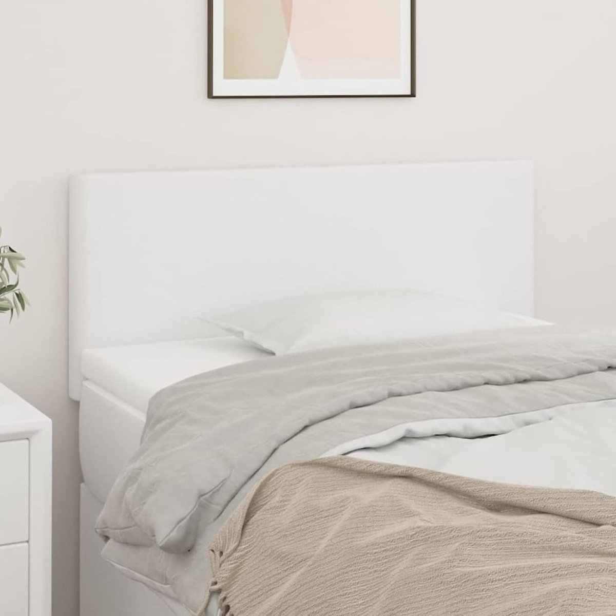 Hoofdbord Bed - Bed hoofdeinde - Slaapkamer Decoratie - In hoogte verstelbaar - 100 cm Breed - Wit