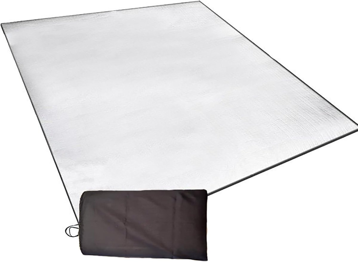 Famanu – Aluminiumfolie campingvloermat, isolerende mat voor tenten, 200 x 200 cm, dubbelzijdig en waterdicht, ideaal voor buitengebruik